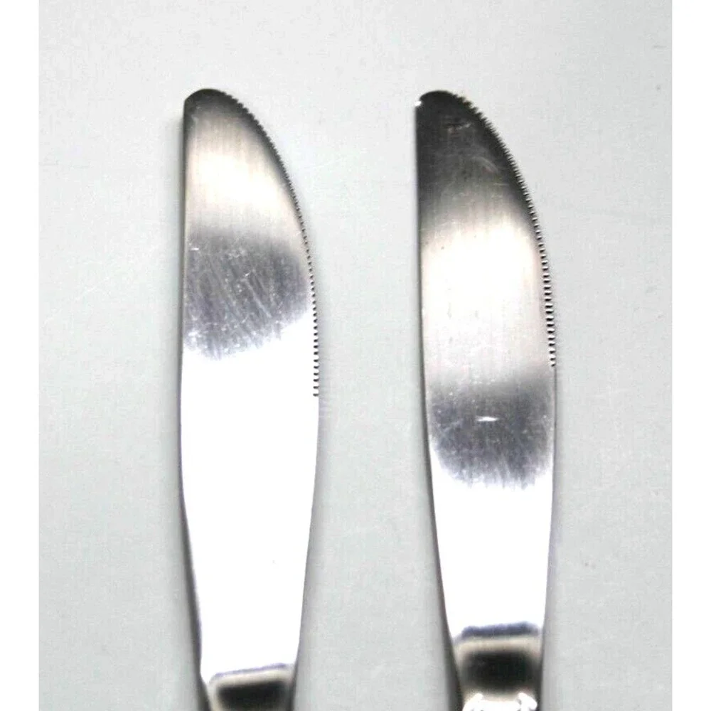 Interpur INR3 Single Rose Vine Pattern Dinner Knives Stainless Steel Korea Lot 2